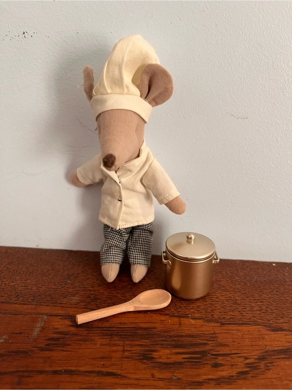 Maileg Chef Mouse with Pot and Spoon